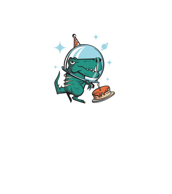 Astronaut T-rex Ziua de naștere model negru pe tricou