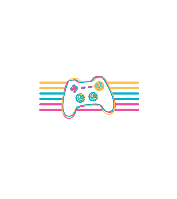 Gamer Controler Retro model negru pe tricou