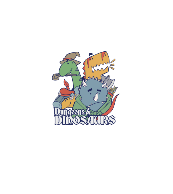 Dungeons and Dinosaurs model verde pe tricou
