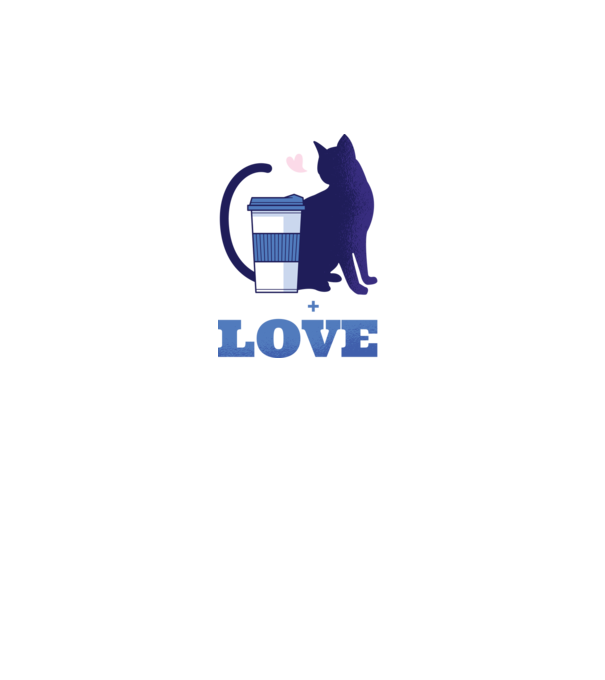 Cafea + Pisici = dragoste model turcoaz pe tricou