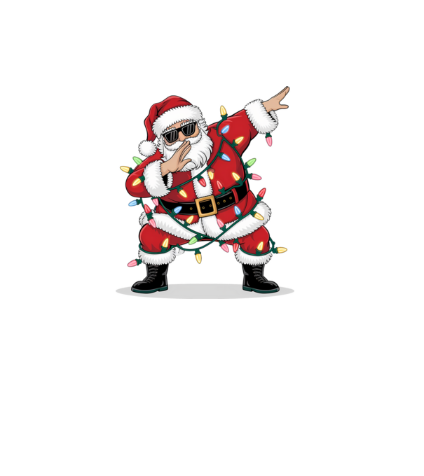 Santa Dab model alb pe tricou
