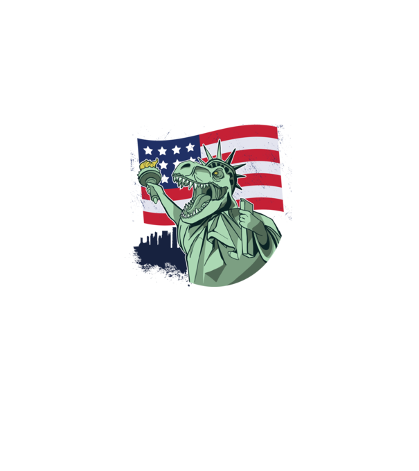 Ziua Independenței americane 4 iulie T-rex model alb pe tricou