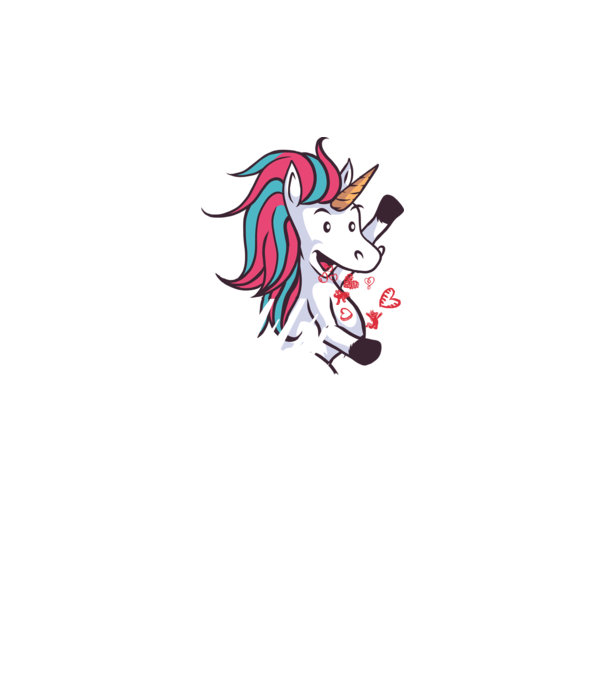 'Dragoste Unicorn pentru Valentine''s Day' model albastru închis pe tricou