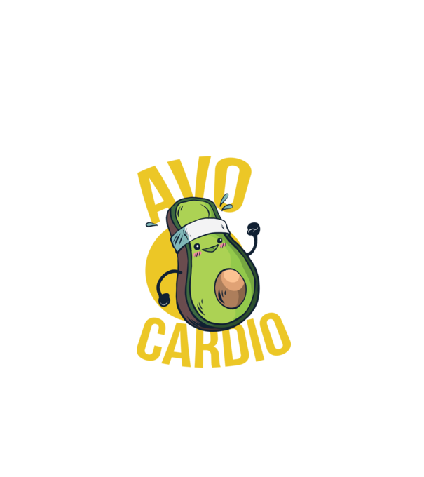 Avo Cardio Antrenament Avocado model negru pe tricou