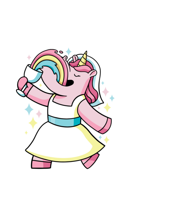 Unicorn Mireasă model alb pe tricou