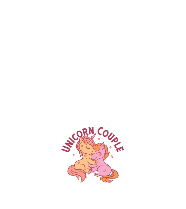 Pereche Unicorn model roz deschis pe tricou
