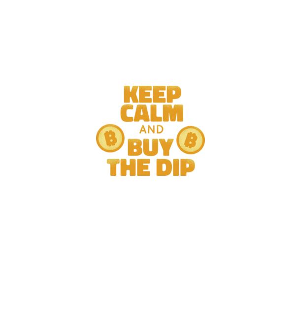 Keep calm and buy the dip Bitcoin model negru pe tricou