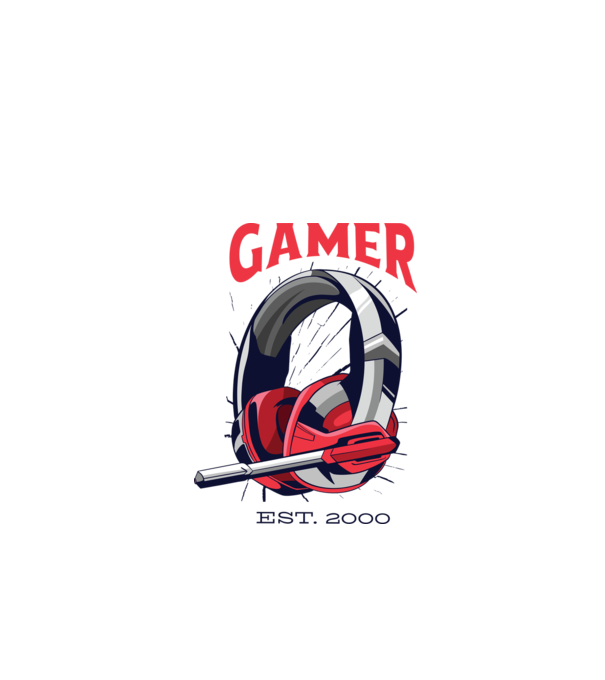 Gamer est. 2000 model alb pe tricou