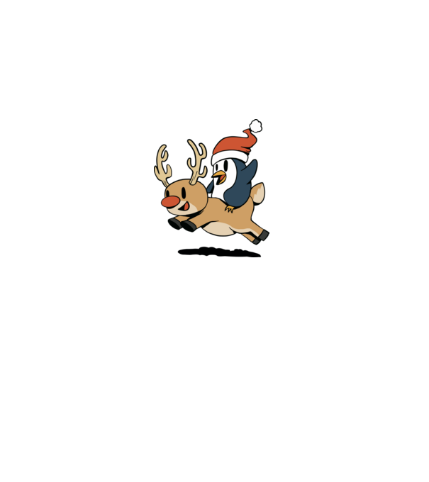 pinguin reindeer cristmas model alb pe tricou