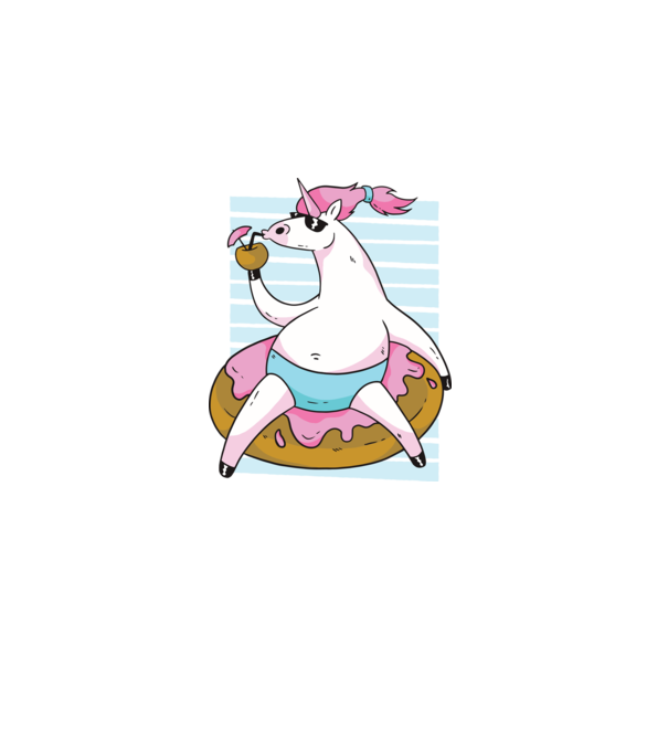 Unicorn în vacanță model albastru deschis pe tricou