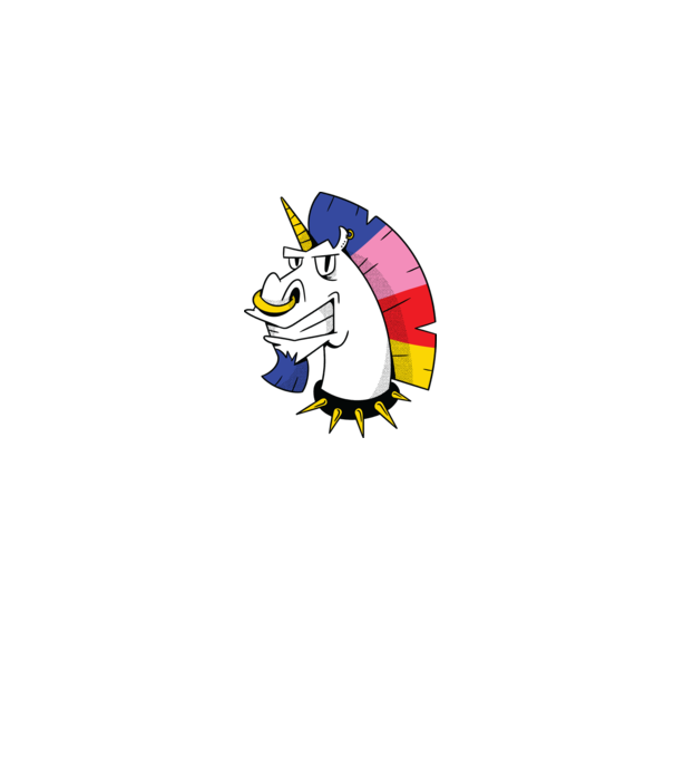 Punk unicorn model albastru jeanși pe tricou