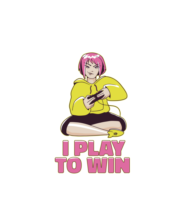 Anime fată Gamer model alb pe tricou