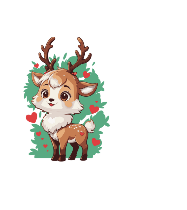 Valentine Deer model negru pe tricou