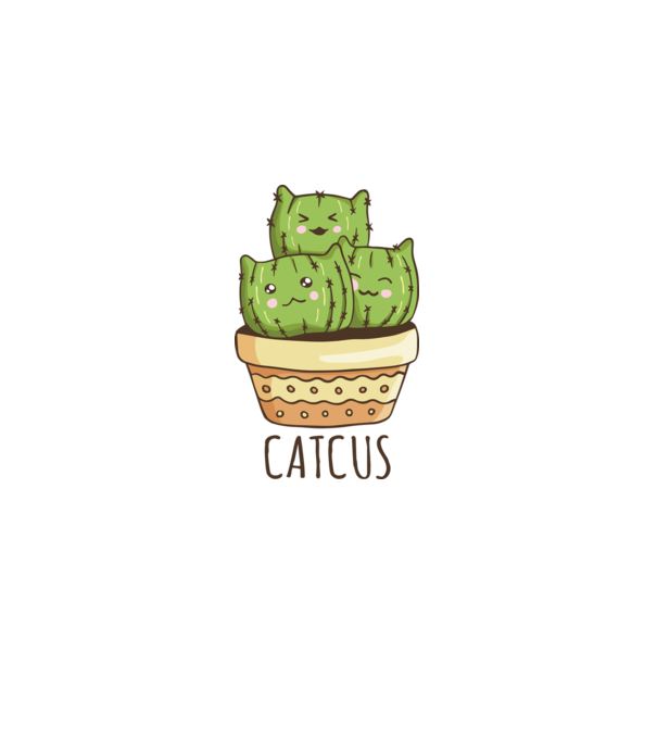Catcus Pisică Cactus model alb pe tricou