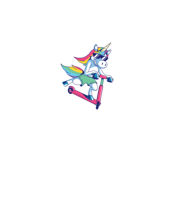 Unicorn cu trotinetă tricou amuzant model negru pe tricou