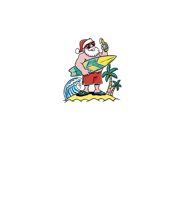 Santa Claus Summer model alb pe tricou