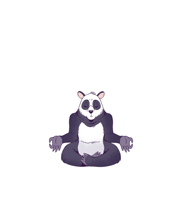 Panda Meditație model nisipiu pe tricou