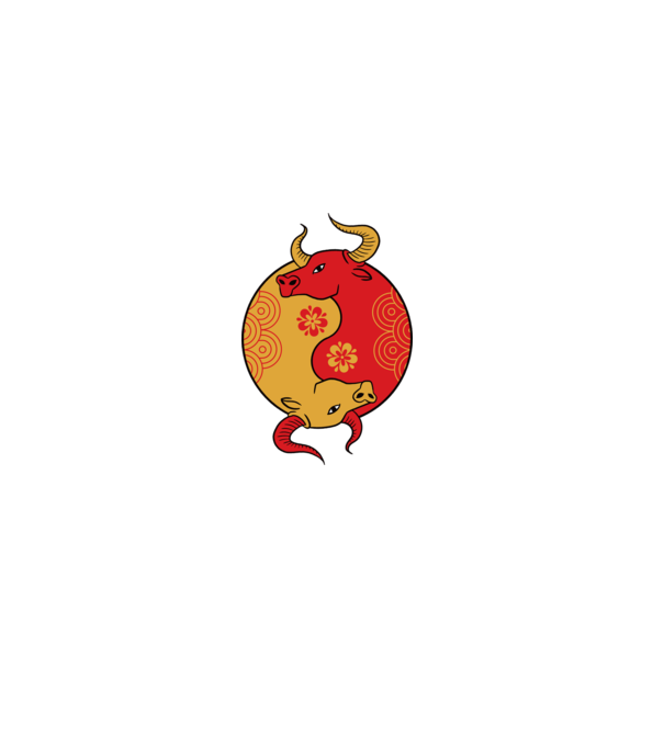 Bivol Yin Yang model albastru deschis pe tricou