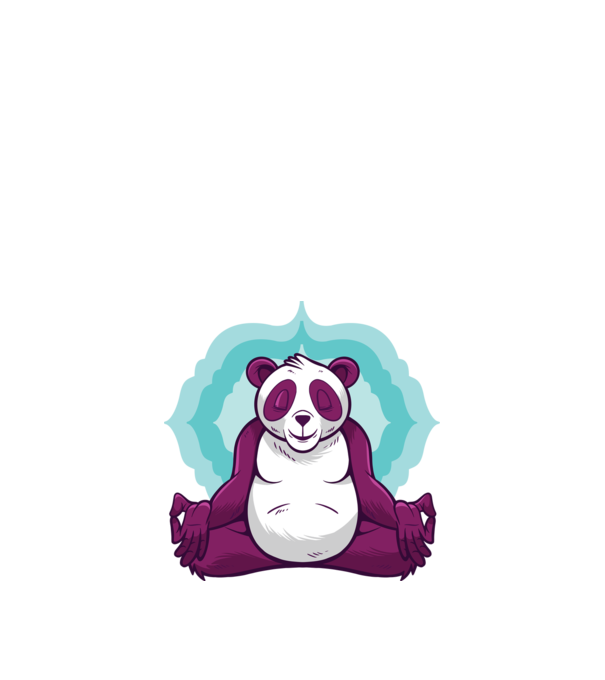 Panda Meditație model nisipiu pe tricou