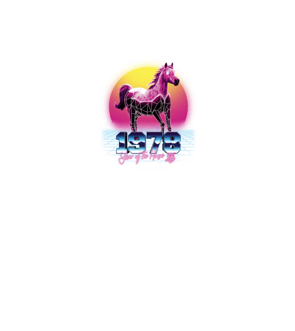 1978 Year of the Horse model negru pe tricou