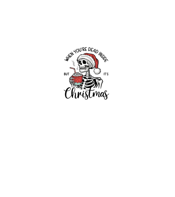 Dead inside, but it's christmas Alb model nisipiu pe tricou