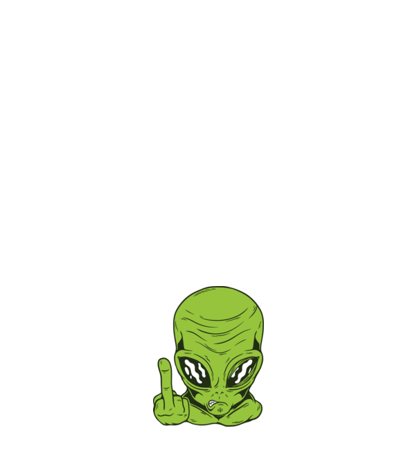 Alien arată degetul model negru pe tricou
