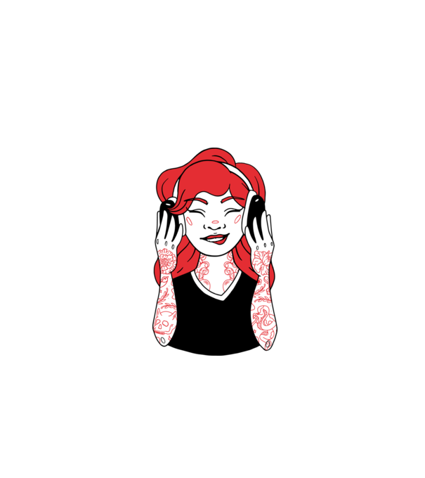 Fată Gamer tatuată model turcoaz pe tricou