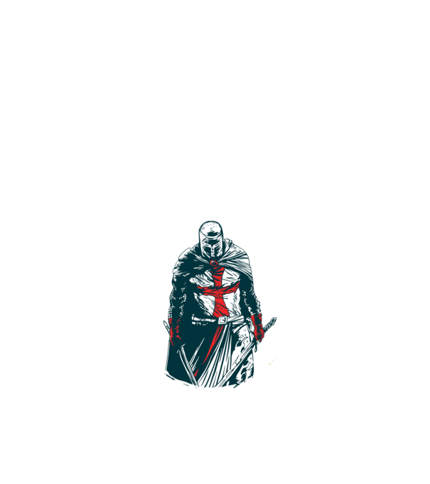 Cavaler Templier model negru pe tricou