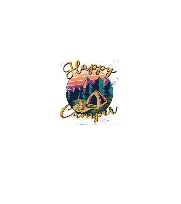 Happy Camper tricou camping model gri pe tricou