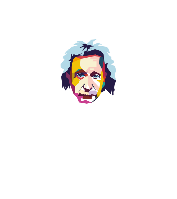 Einstein abstract model alb pe tricou