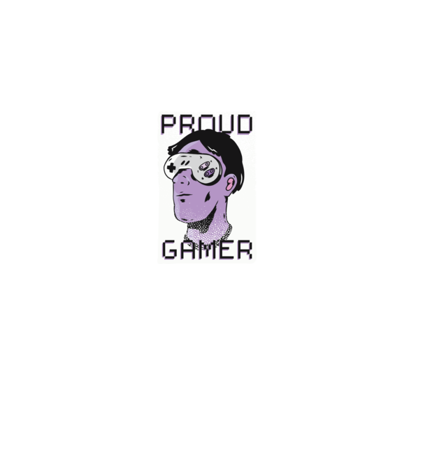 Ochelarii VR Proud Gamer model negru pe tricou