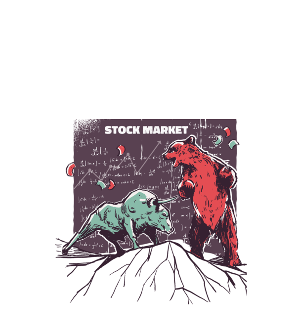 Bursa de Valori Taur vs Urs model alb pe tricou