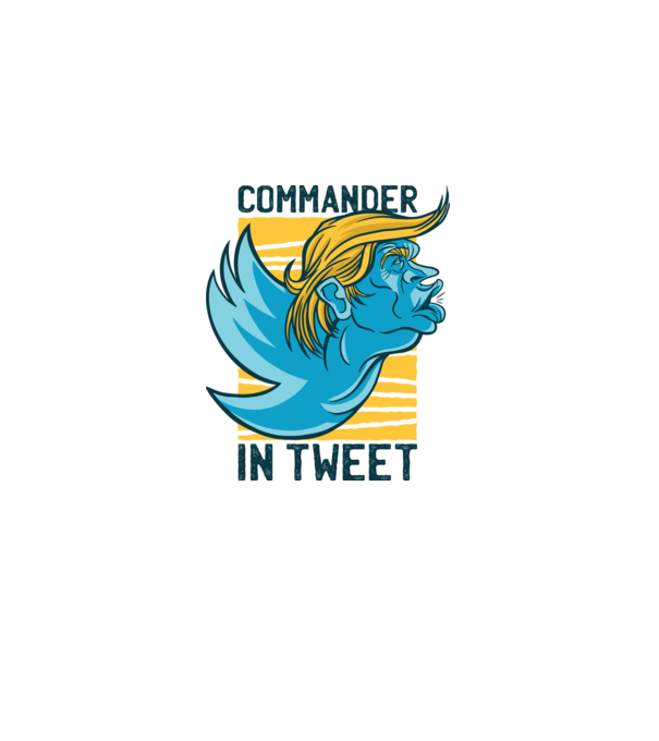 Commander in Tweet - Trump model alb pe tricou
