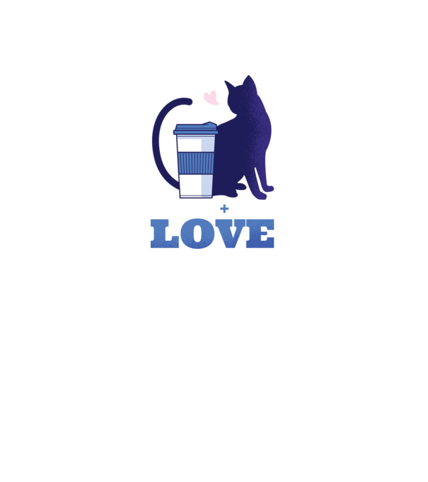 Cafea + Pisici = dragoste model negru pe tricou