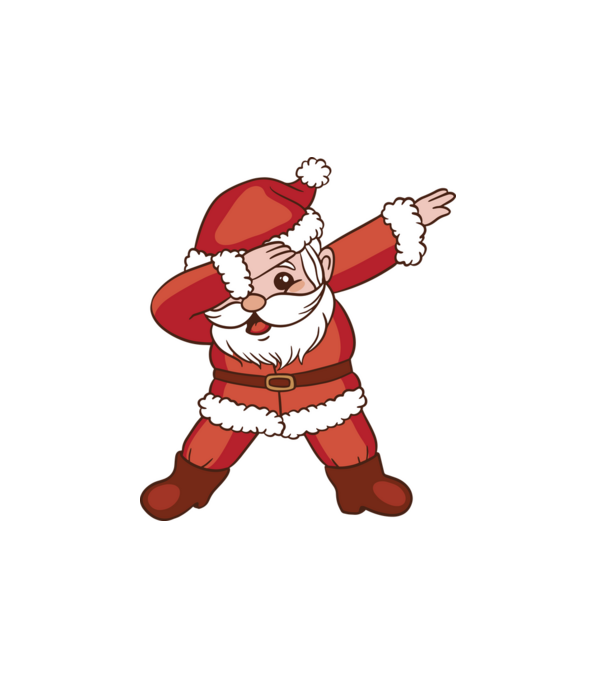 Santa Dab model alb pe tricou