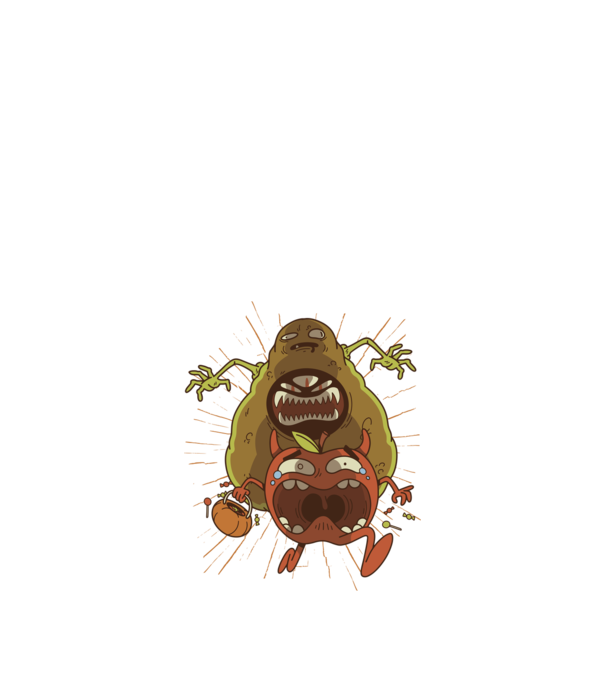Monstru Avocado model alb pe tricou