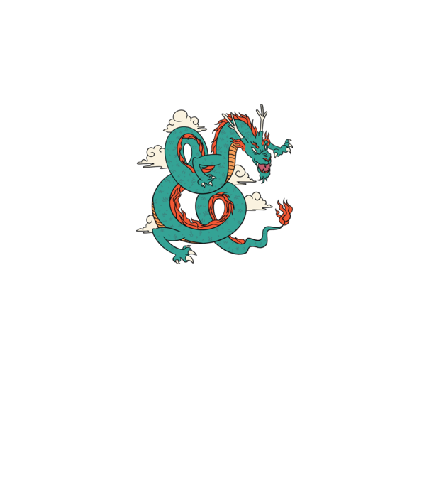 Dragon Chinez model negru pe tricou
