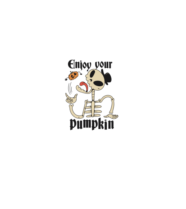 Enjoy your pumpkin Skeleton model albastru deschis pe tricou