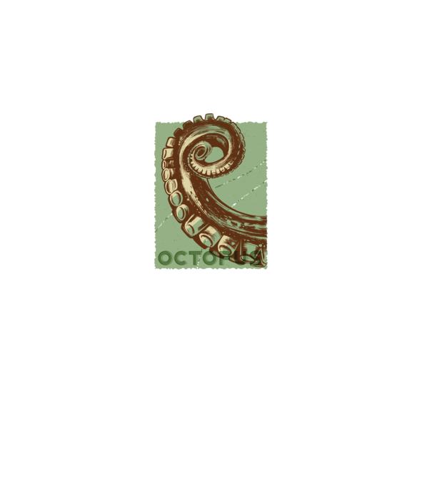 Caracatiță Octopus model negru pe tricou