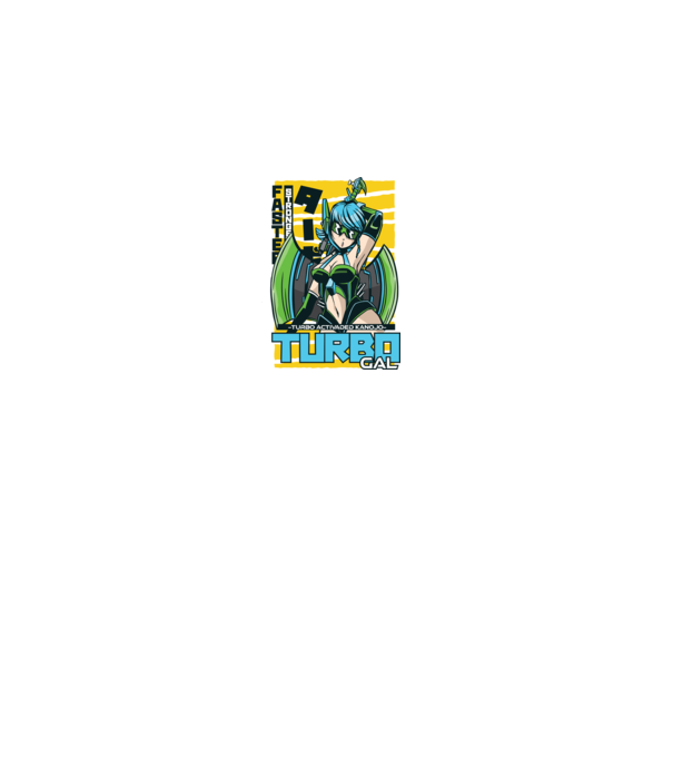 Turbo Gal Anime model gri pe tricou