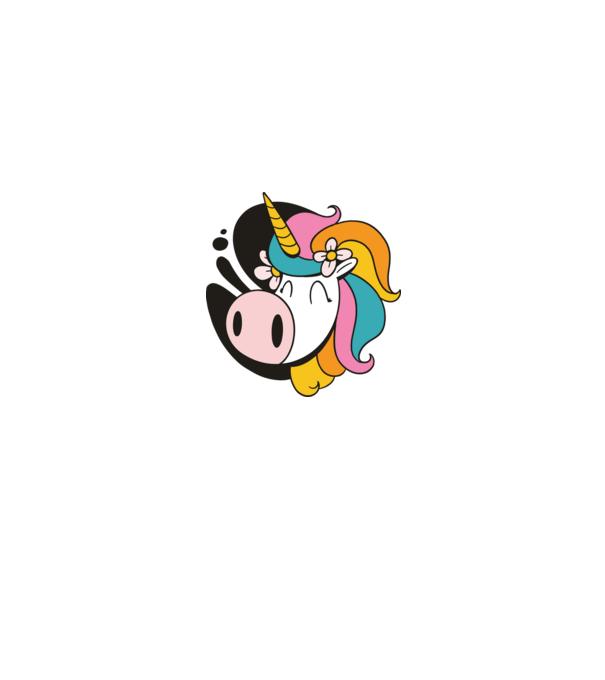 Unicorn drăguț model alb pe tricou