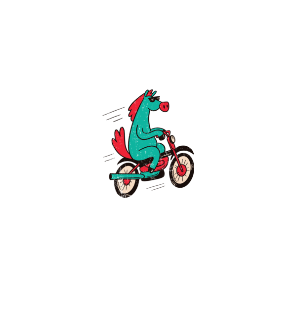 Cal cu bicicletă model verde pe tricou