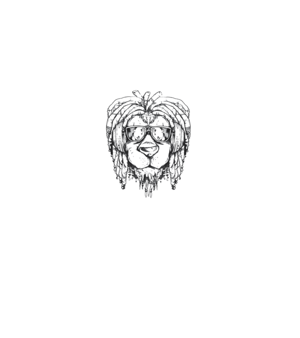 Leu Dreadlock model alb pe tricou