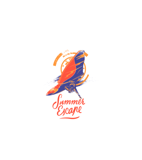 Summer escape Surf model negru pe tricou