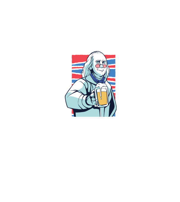 Benjamin Franklin Beer model gri pe tricou