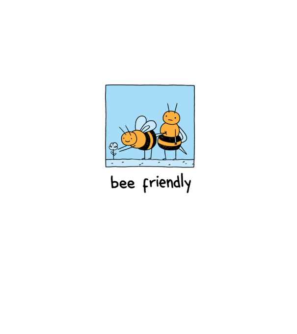 Bee friendly model gri pe tricou
