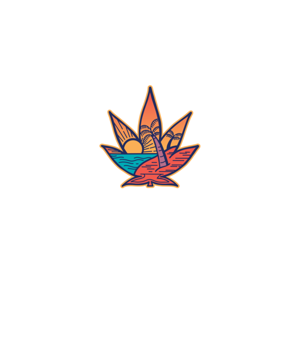 Apus de soare Frunză de marijuana model negru pe tricou