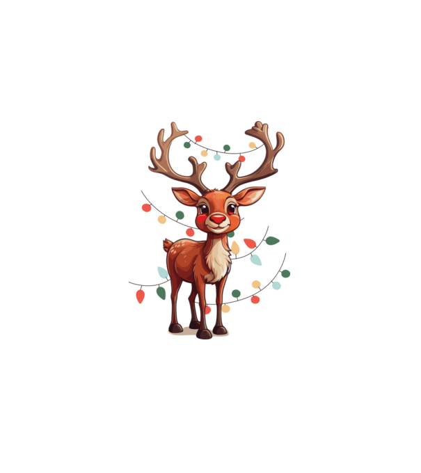 Festive Rudolph model alb pe tricou
