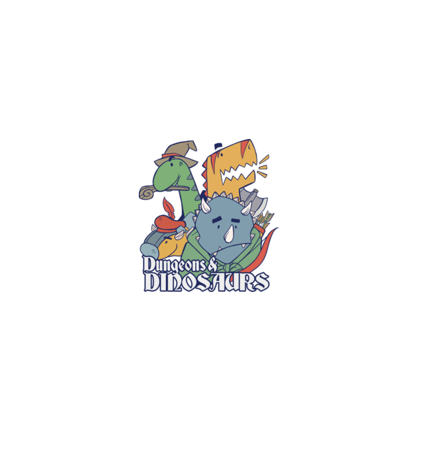 Dungeons and Dinosaurs model verde pe tricou