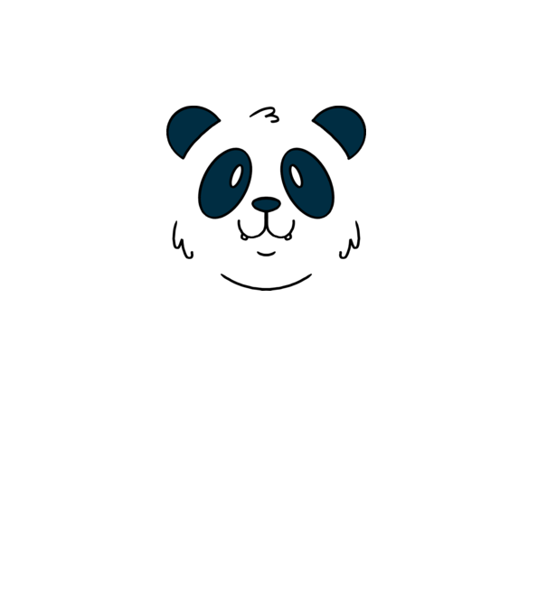Cap de panda model alb pe tricou